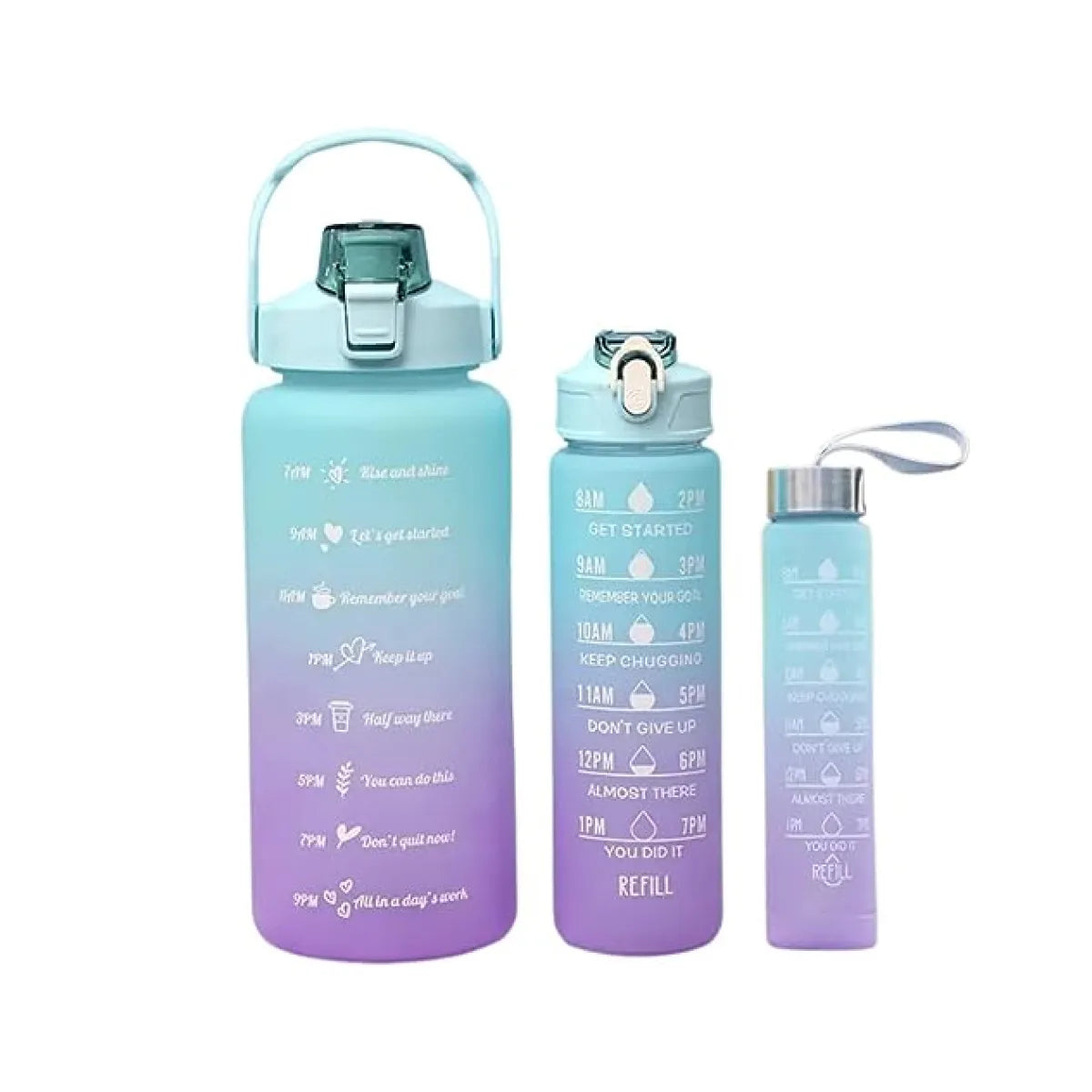 Kit de 3 garrafas  2000ml + 900ml + 300ml Cores Variadas