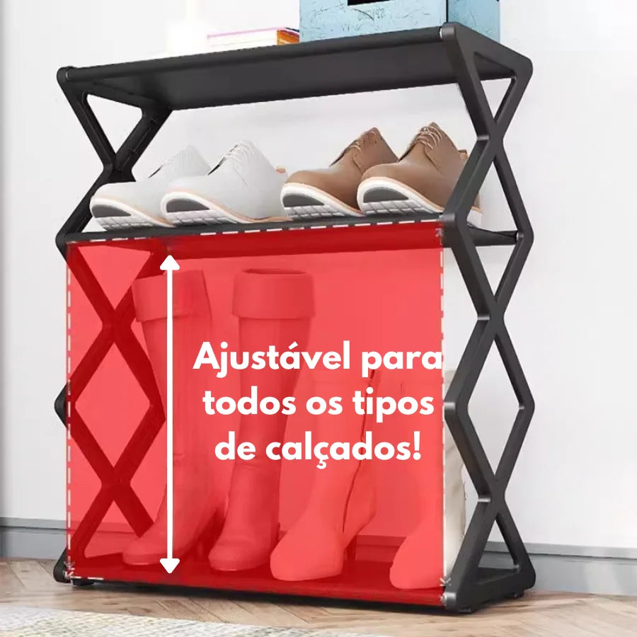 Sapateira sanfonada minimalista ajustável