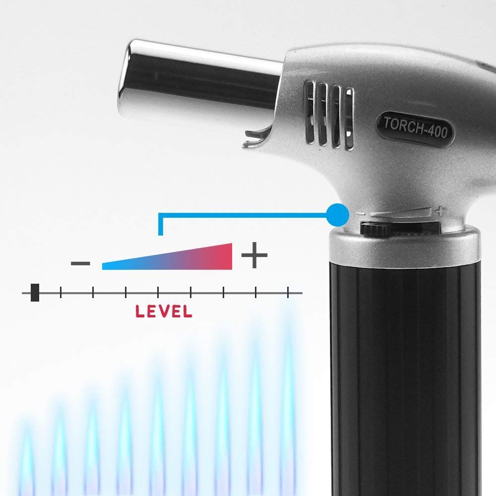 Maçarico culinário com chama ajustável