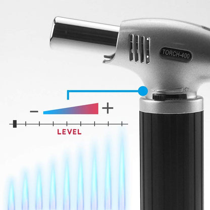 Maçarico culinário com chama ajustável